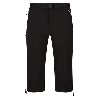 Black - Front - Regatta Mens Xert Stretch III Stretch Active Capri Shorts