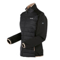Black-Warm Taupe - Side - Regatta Womens-Ladies Clumber V Hybrid Jacket