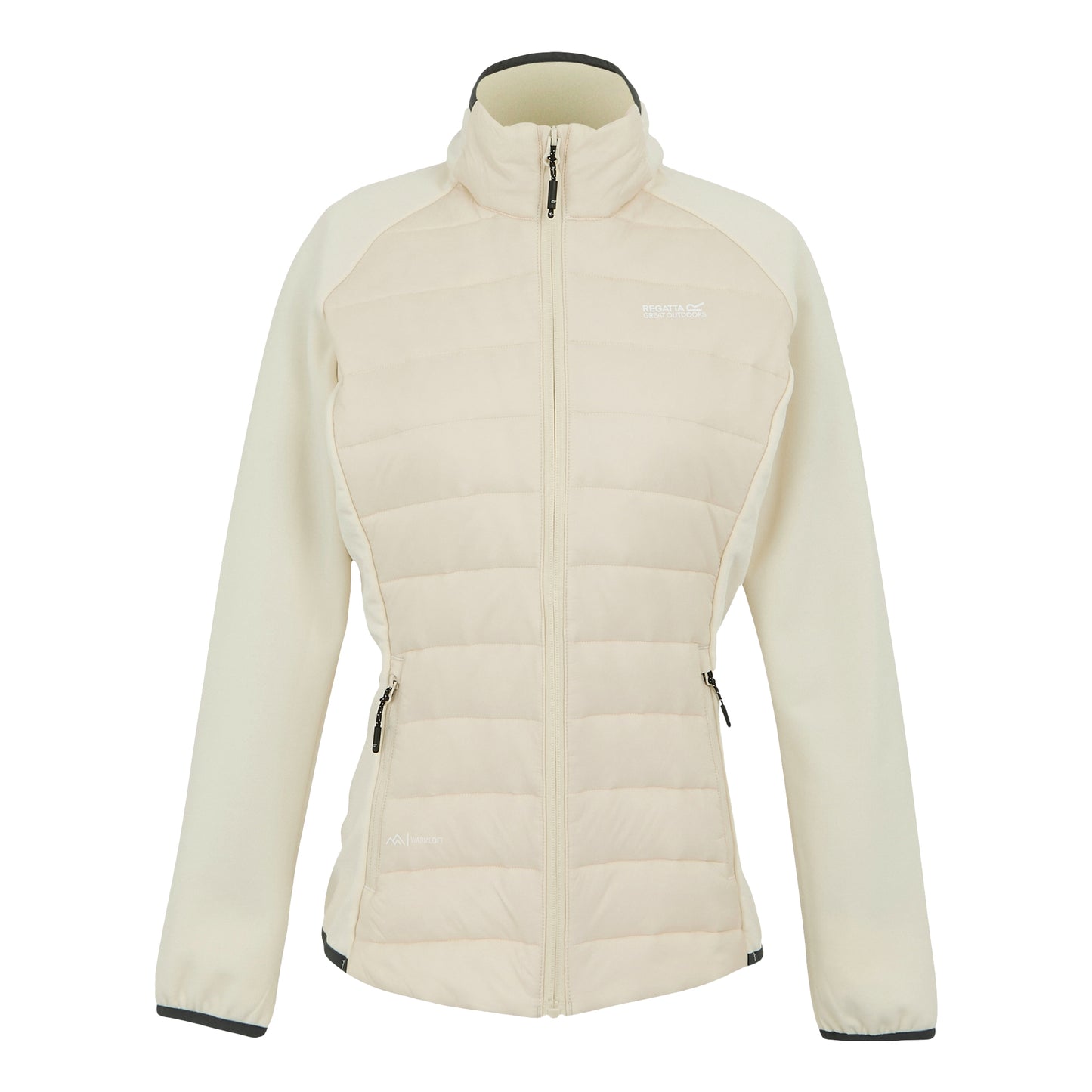 Light Vanilla-Seal Grey - Front - Regatta Womens-Ladies Clumber V Hybrid Jacket