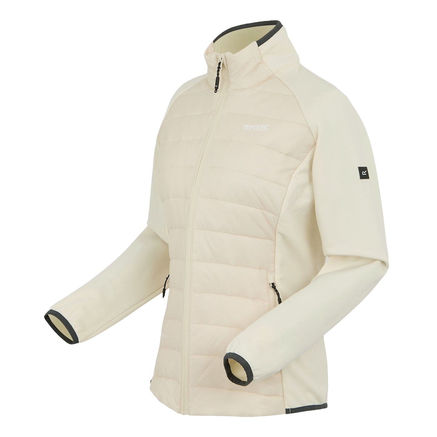 Light Vanilla-Seal Grey - Side - Regatta Womens-Ladies Clumber V Hybrid Jacket