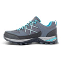 Steel Grey-Turquoise - Back - Regatta Womens-Ladies Samaris III Low Walking Shoes