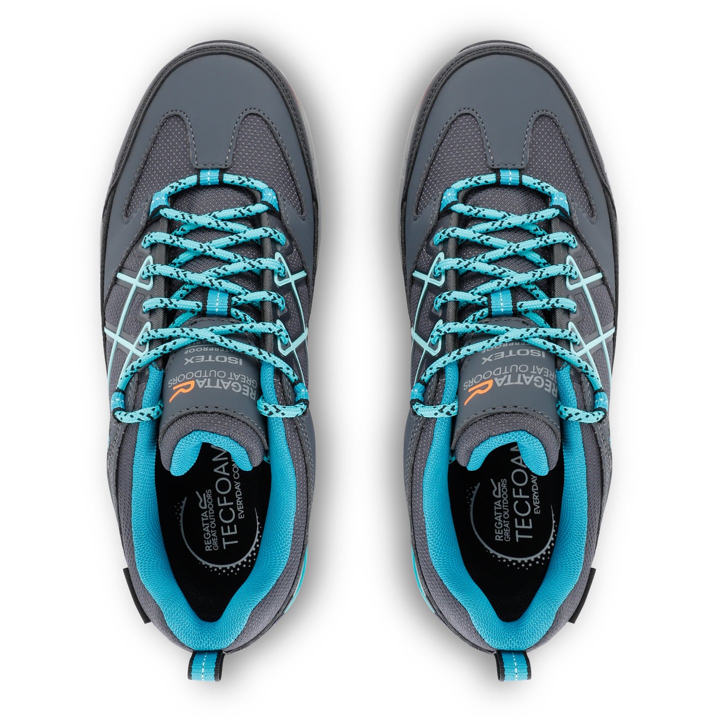 Steel Grey-Turquoise - Pack Shot - Regatta Womens-Ladies Samaris III Low Walking Shoes
