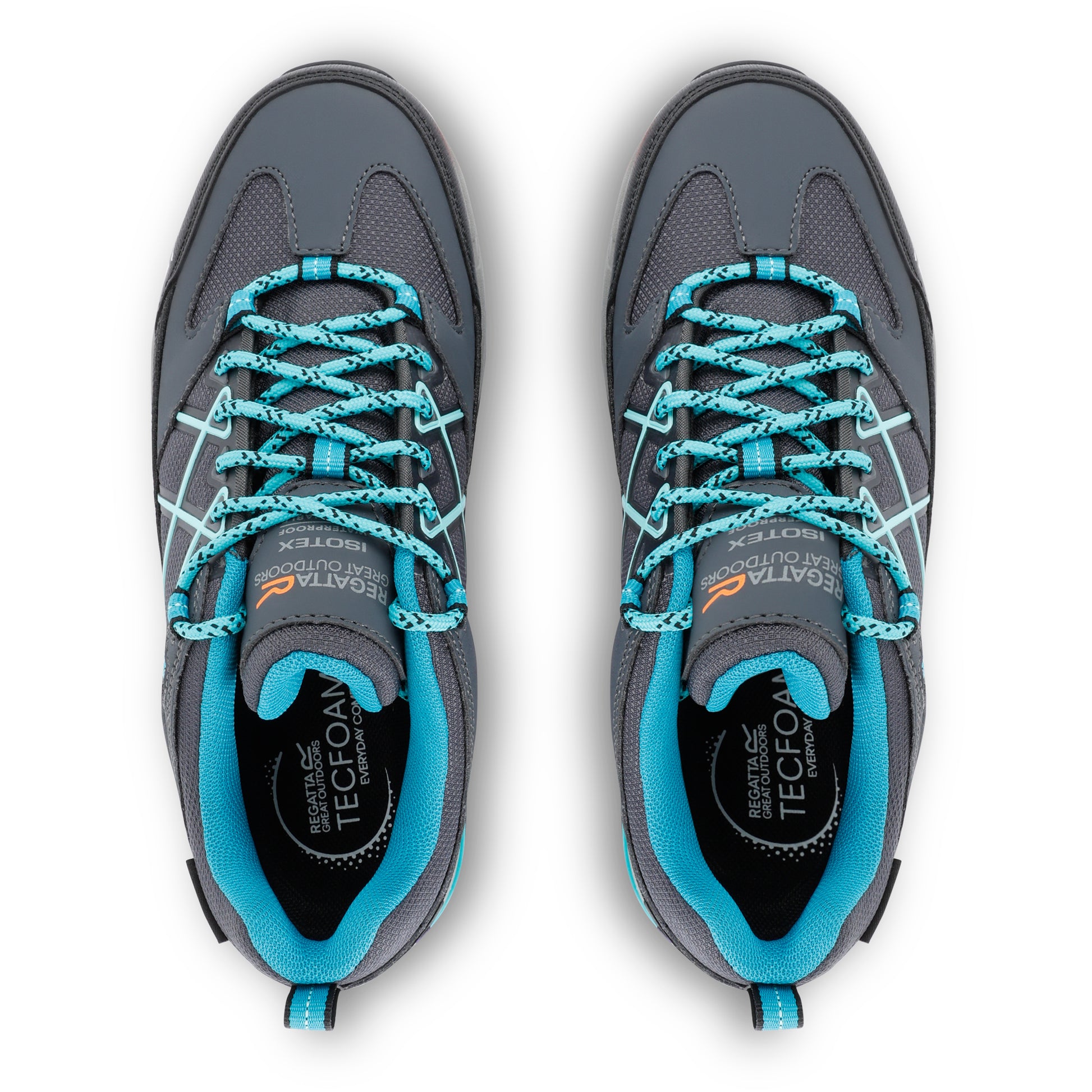 Steel Grey-Turquoise - Pack Shot - Regatta Womens-Ladies Samaris III Low Walking Shoes