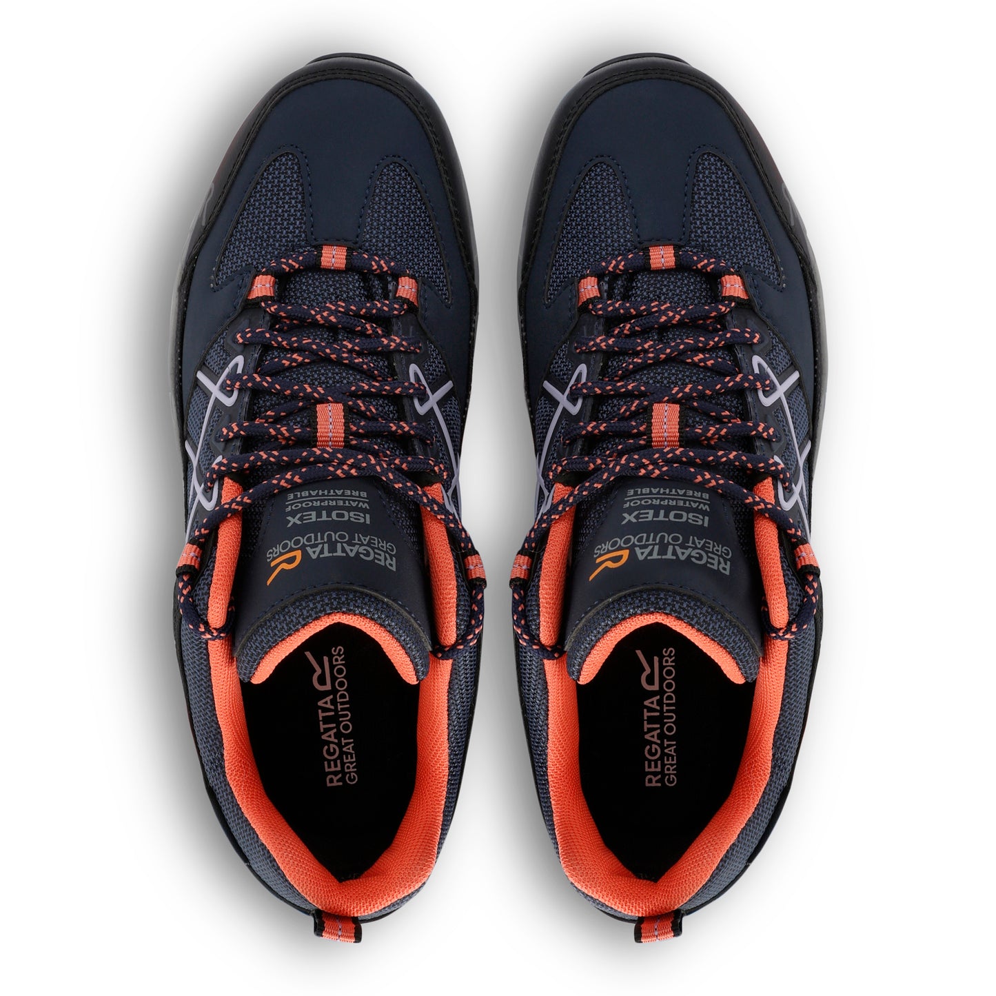 Navy-Lilac - Side - Regatta Womens-Ladies Samaris III Low Walking Shoes