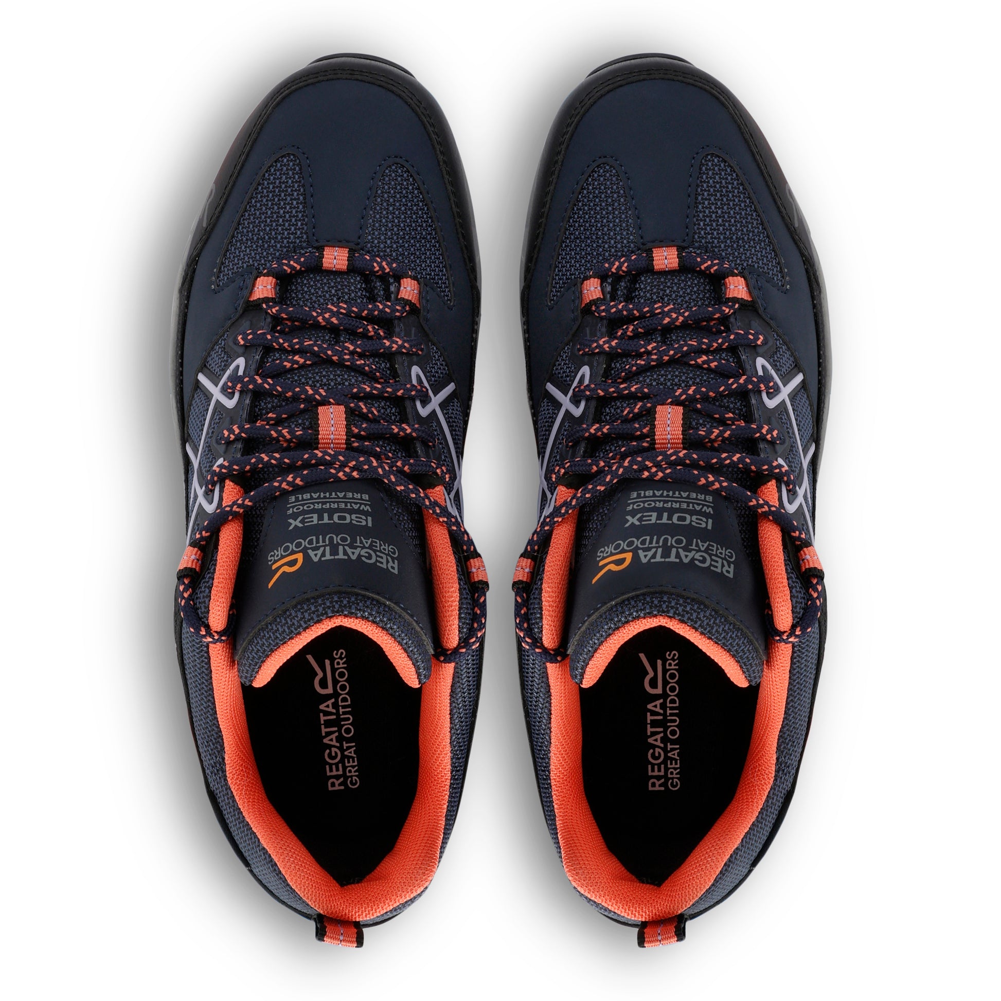 Navy-Lilac - Side - Regatta Womens-Ladies Samaris III Low Walking Shoes