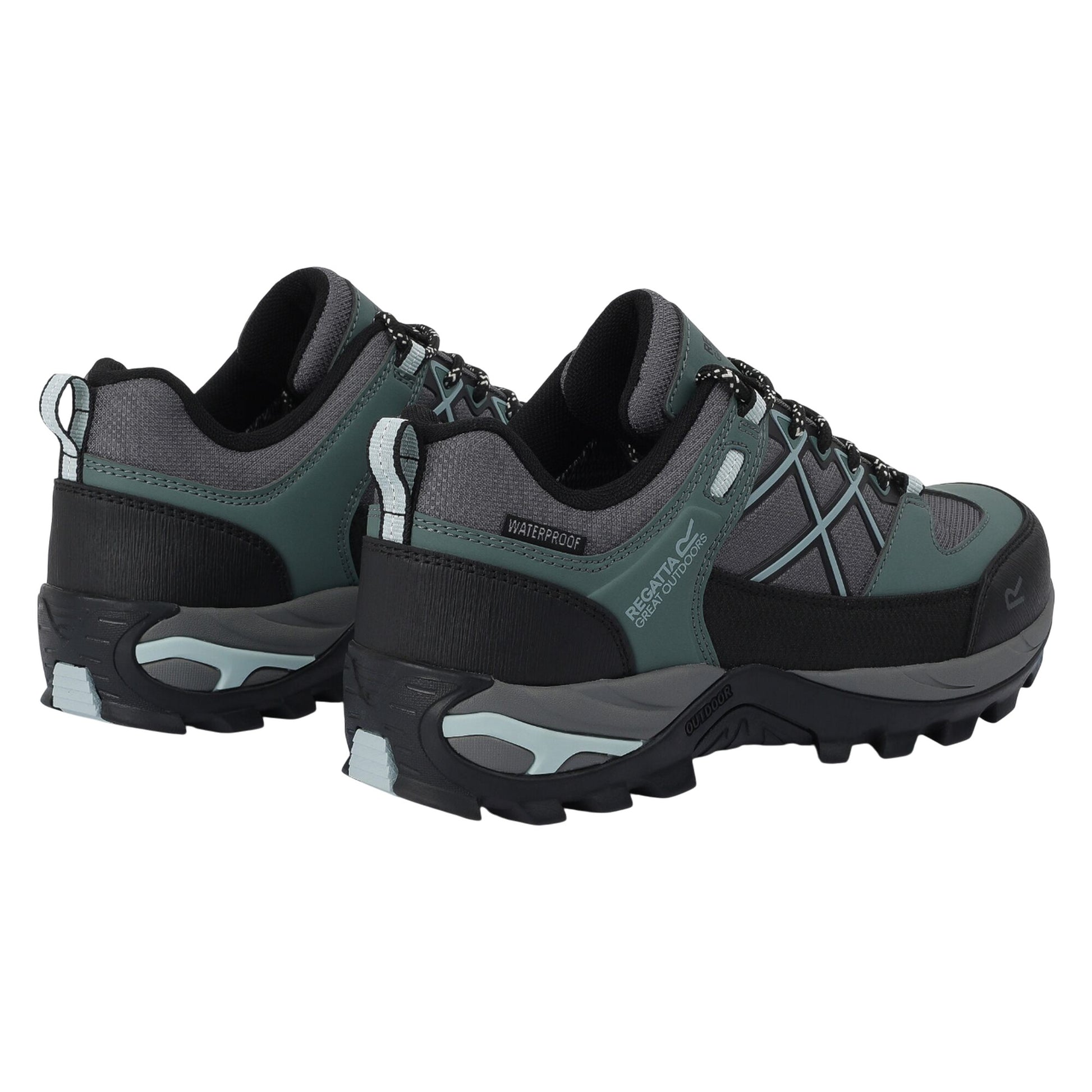 Spruce Green-Granite - Back - Regatta Womens-Ladies Samaris III Low Walking Shoes