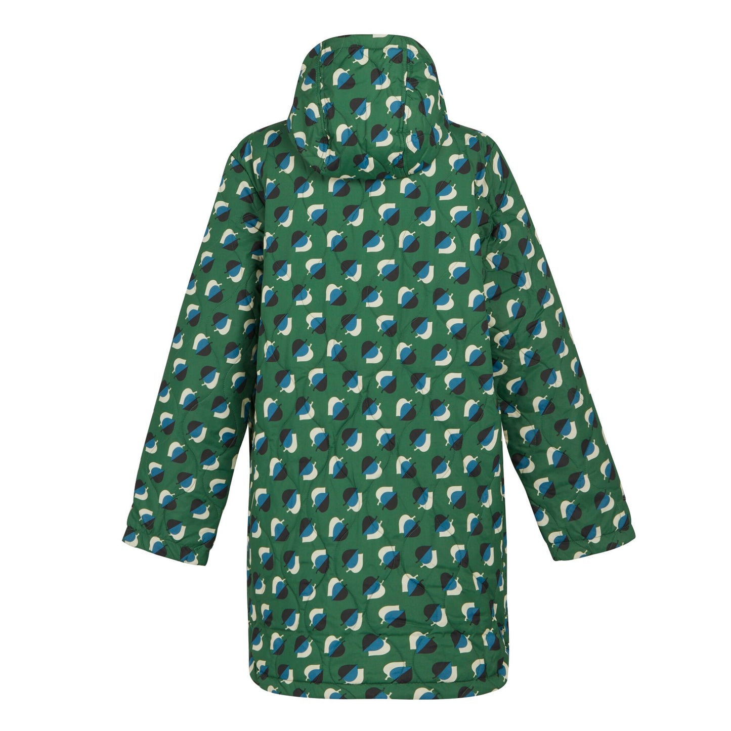 Shadow-Emerald - Back - Regatta Womens-Ladies Orla Kiely Elm Leaf Quilted Mid Length Jacket