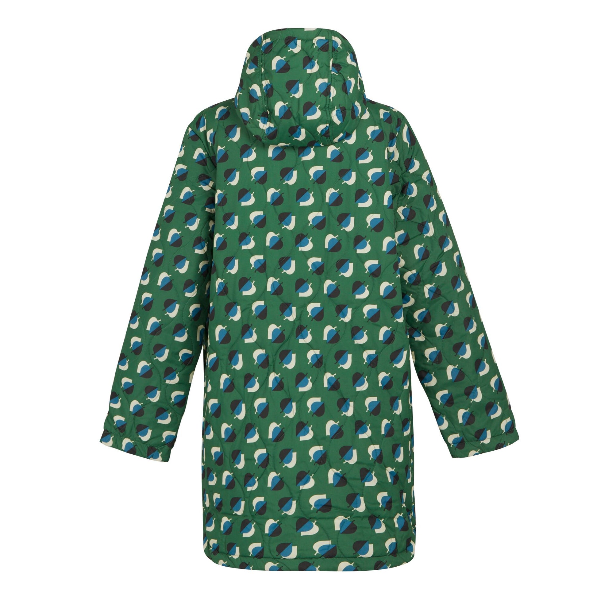 Shadow-Emerald - Back - Regatta Womens-Ladies Orla Kiely Elm Leaf Quilted Mid Length Jacket