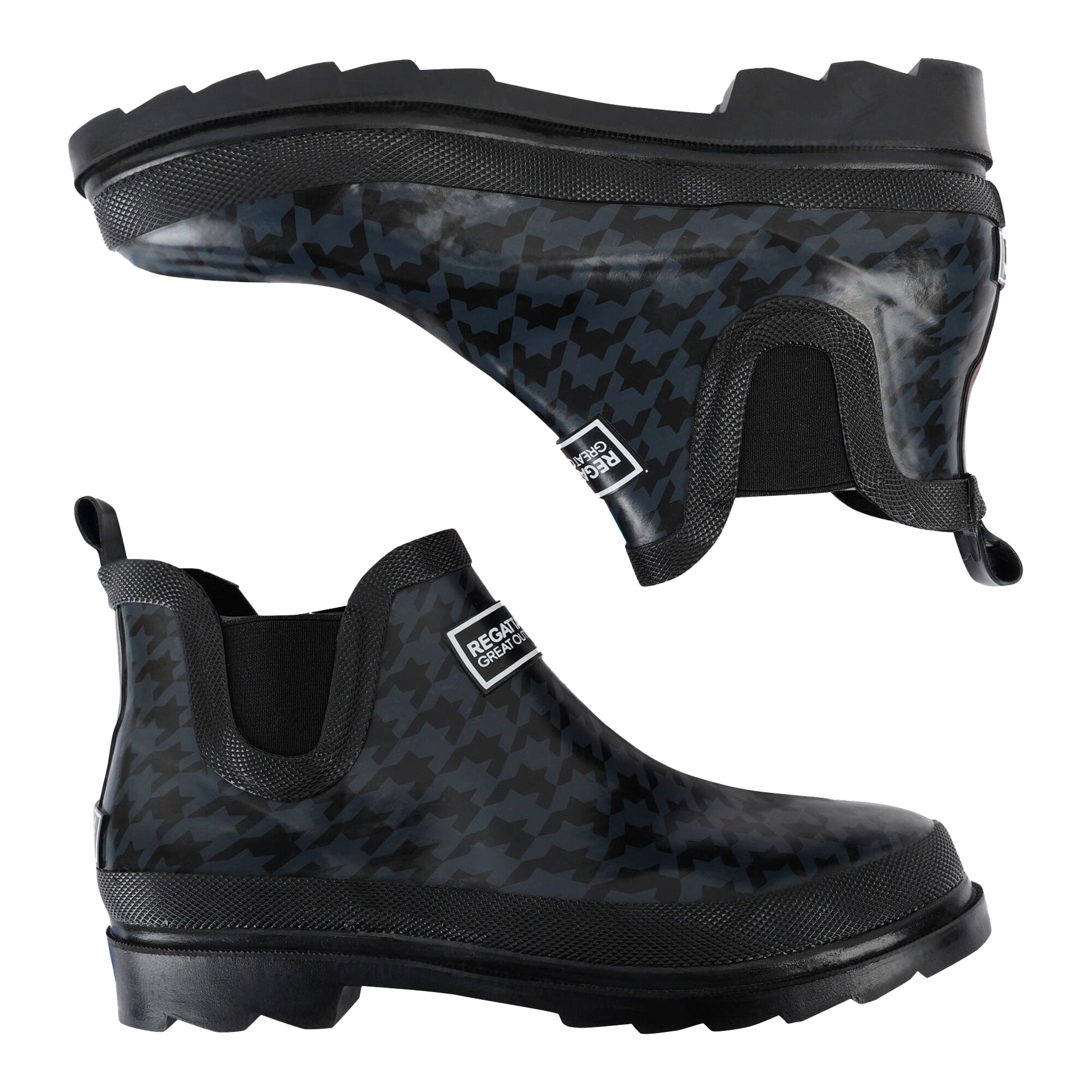 Black-Black - Lifestyle - Regatta Great Outdoors Womens-Ladies Harper Low Cut Wellington Boots