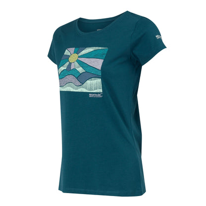 Moroccan Blue - Side - Regatta Womens-Ladies Breezed IV Sun T-Shirt