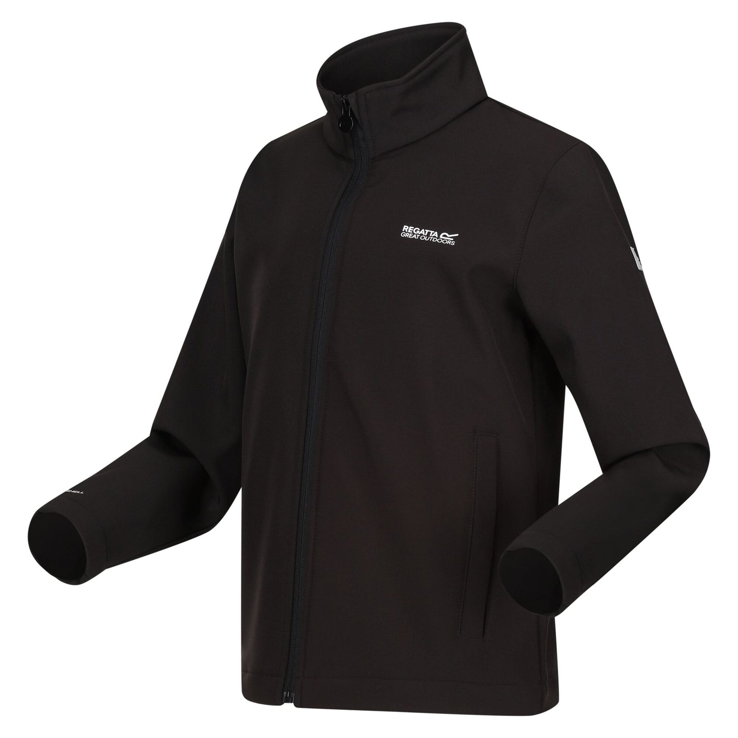 Black - Side - Regatta Childrens-Kids Cera Soft Shell Jacket