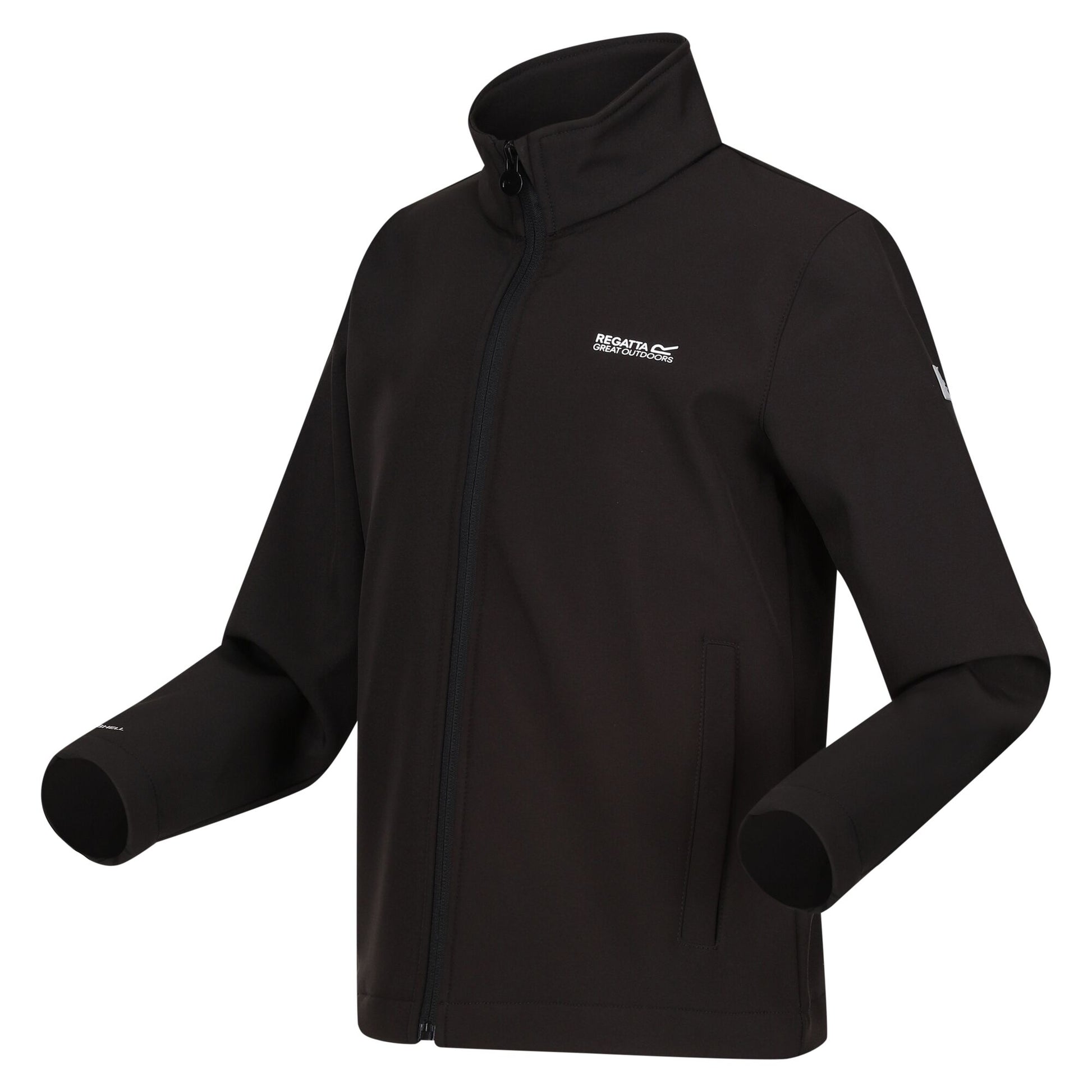 Black - Side - Regatta Childrens-Kids Cera Soft Shell Jacket