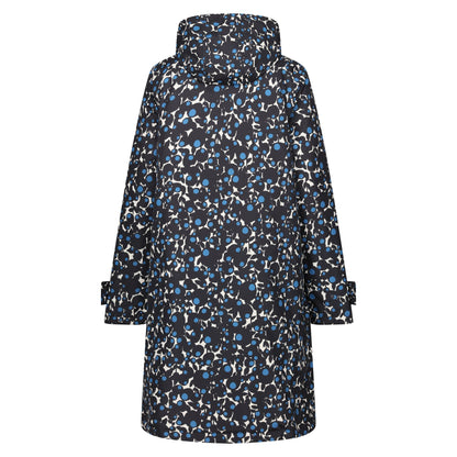 Blue - Back - Regatta Womens-Ladies Orla Kiely Berry Bubble Longline Waterproof Jacket