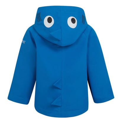 Hawaiian Blue - Back - Regatta Childrens-Kids Bubbles The Shark Waterproof Jacket