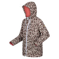 Brown - Side - Regatta Womens-Ladies Bayletta Leopard Print Waterproof Jacket