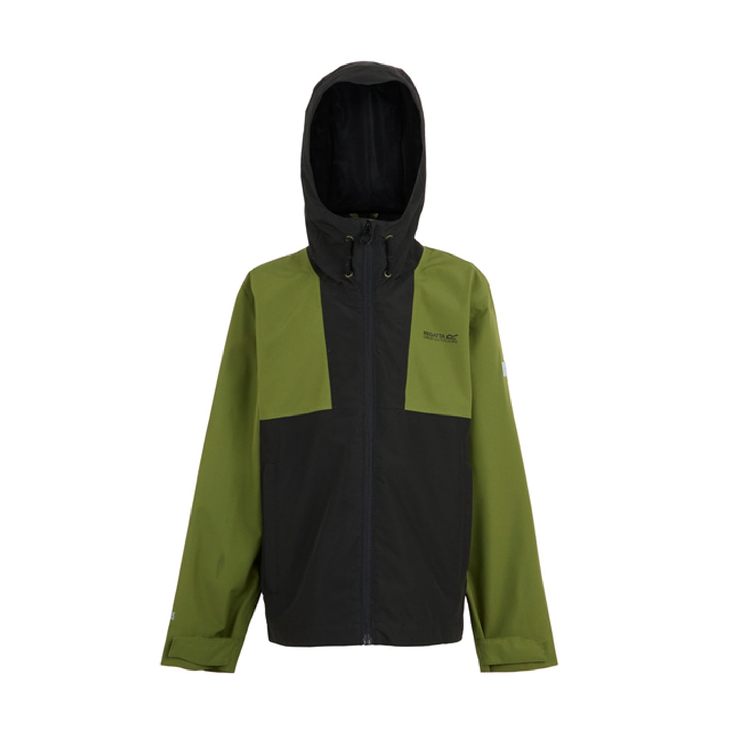 Nephrite Green-Black - Front - Regatta Childrens-Kids Hanleigh Waterproof Jacket