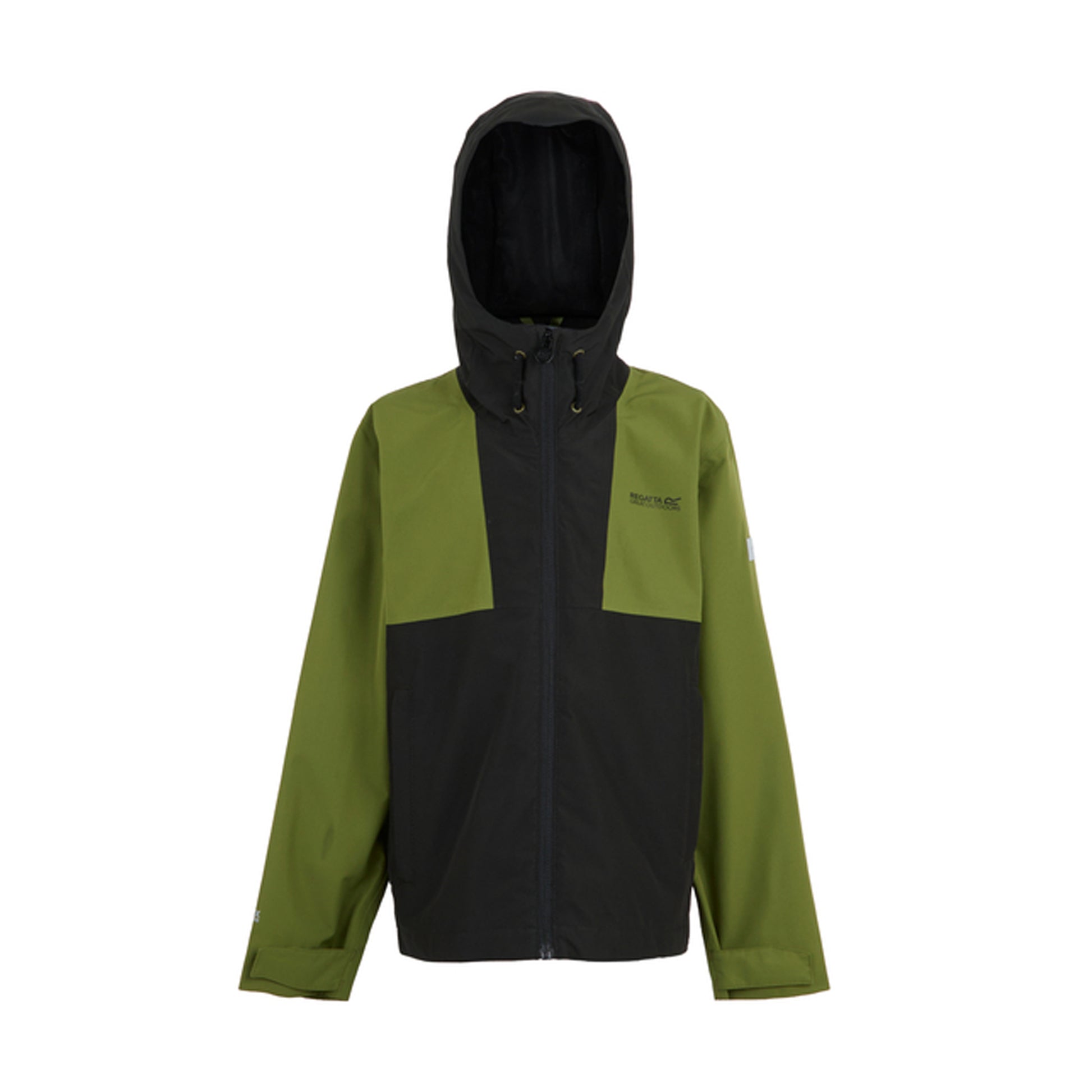 Nephrite Green-Black - Front - Regatta Childrens-Kids Hanleigh Waterproof Jacket