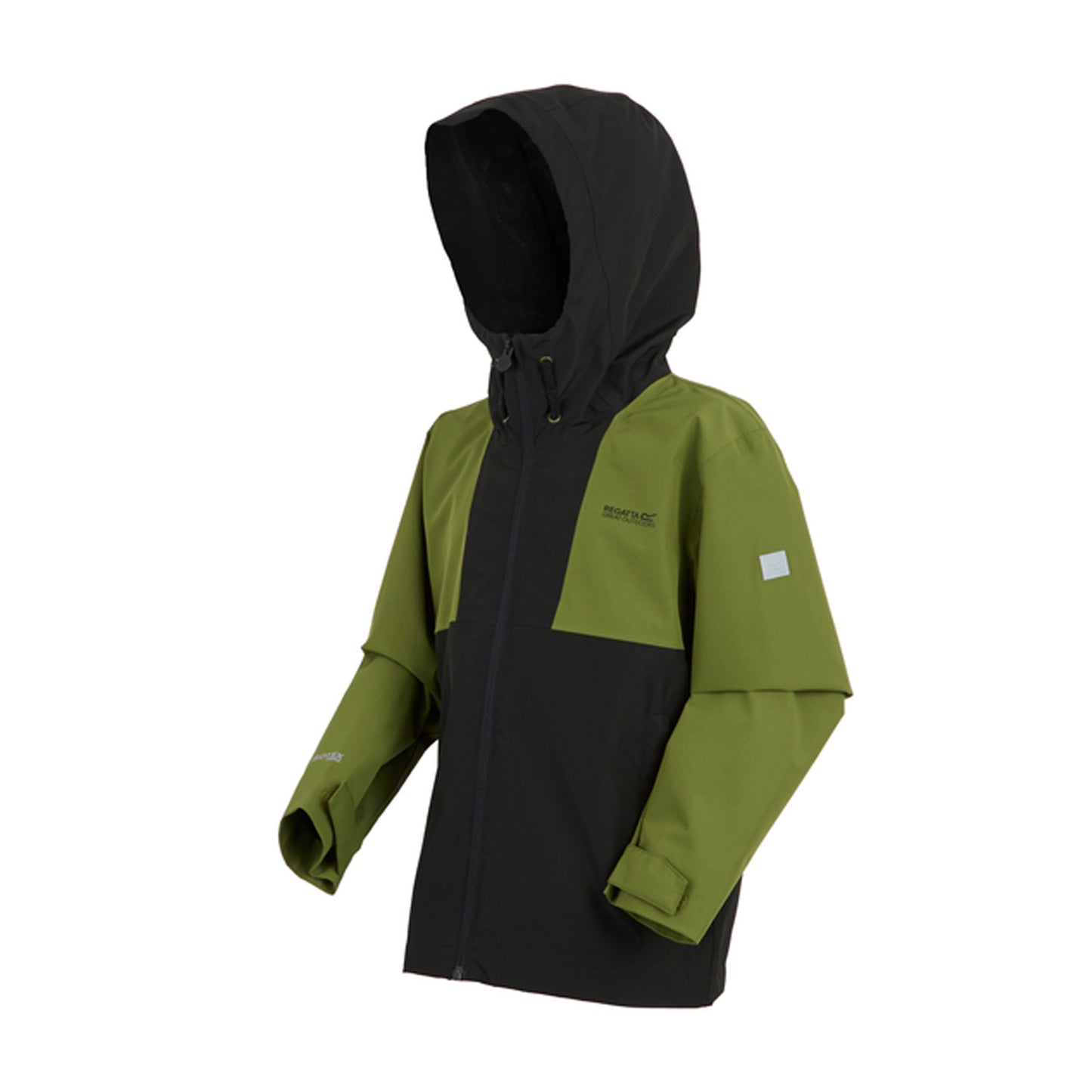 Nephrite Green-Black - Side - Regatta Childrens-Kids Hanleigh Waterproof Jacket