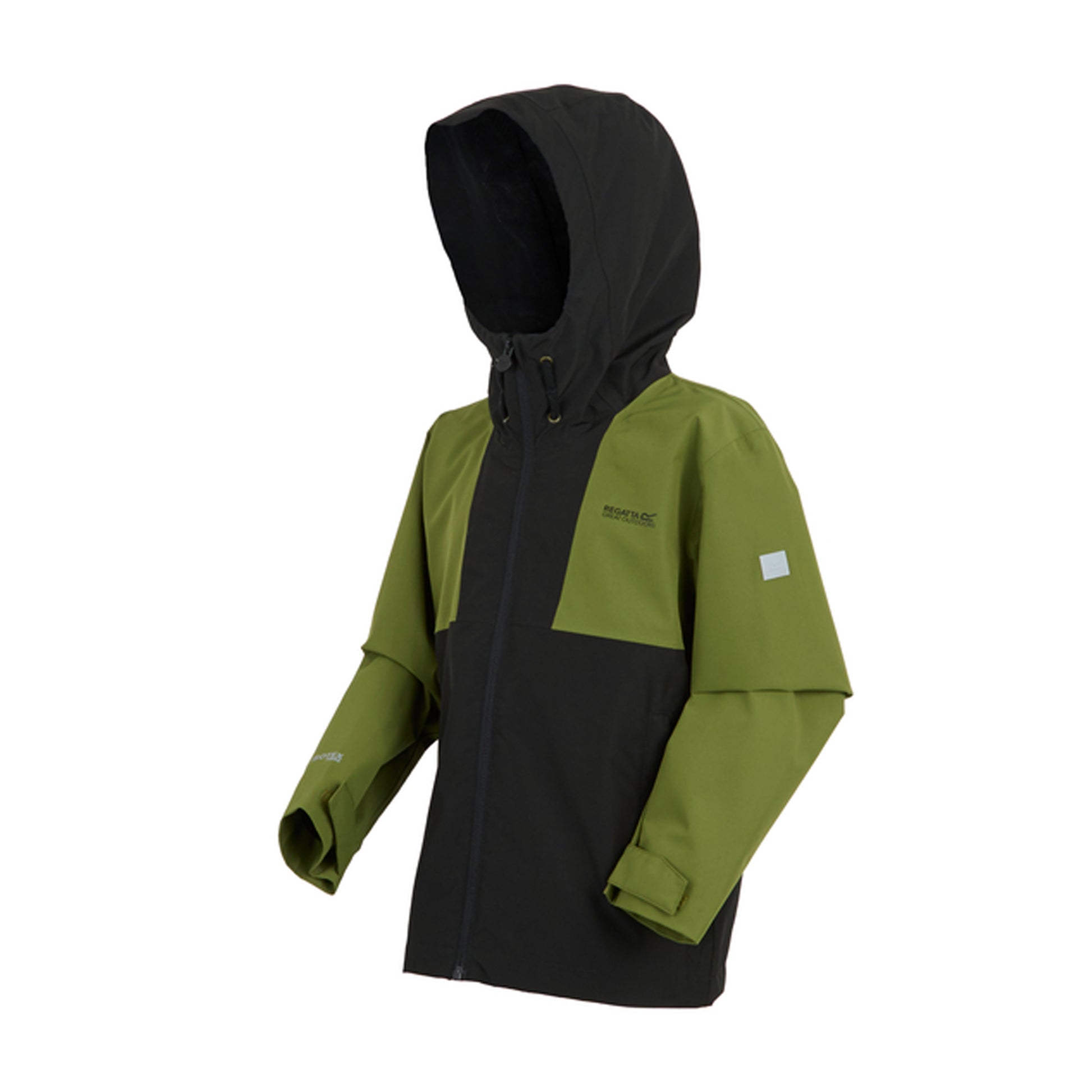 Nephrite Green-Black - Side - Regatta Childrens-Kids Hanleigh Waterproof Jacket