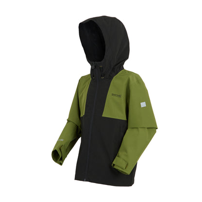 Nephrite Green-Black - Side - Regatta Childrens-Kids Hanleigh Waterproof Jacket