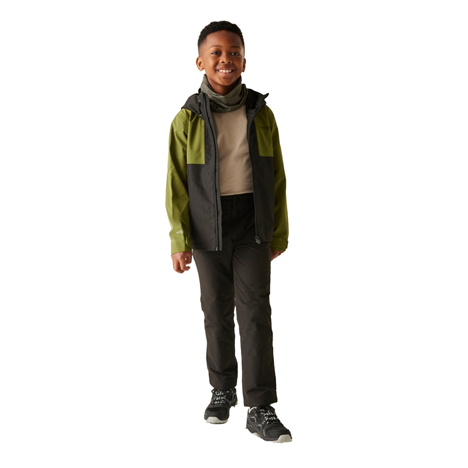 Nephrite Green-Black - Lifestyle - Regatta Childrens-Kids Hanleigh Waterproof Jacket