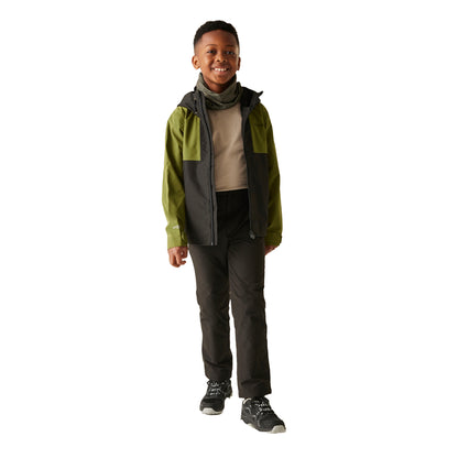 Nephrite Green-Black - Lifestyle - Regatta Childrens-Kids Hanleigh Waterproof Jacket