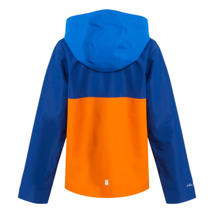 Oxford Blue-New Royal-Persimmon - Back - Regatta Childrens-Kids Hanleigh Waterproof Jacket