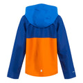 Oxford Blue-New Royal-Persimmon - Back - Regatta Childrens-Kids Hanleigh Waterproof Jacket