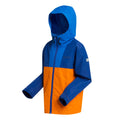 Oxford Blue-New Royal-Persimmon - Side - Regatta Childrens-Kids Hanleigh Waterproof Jacket