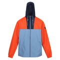 Rusty Orange-Coronet Blue-Navy - Front - Regatta Mens Belcastel Waterproof Jacket