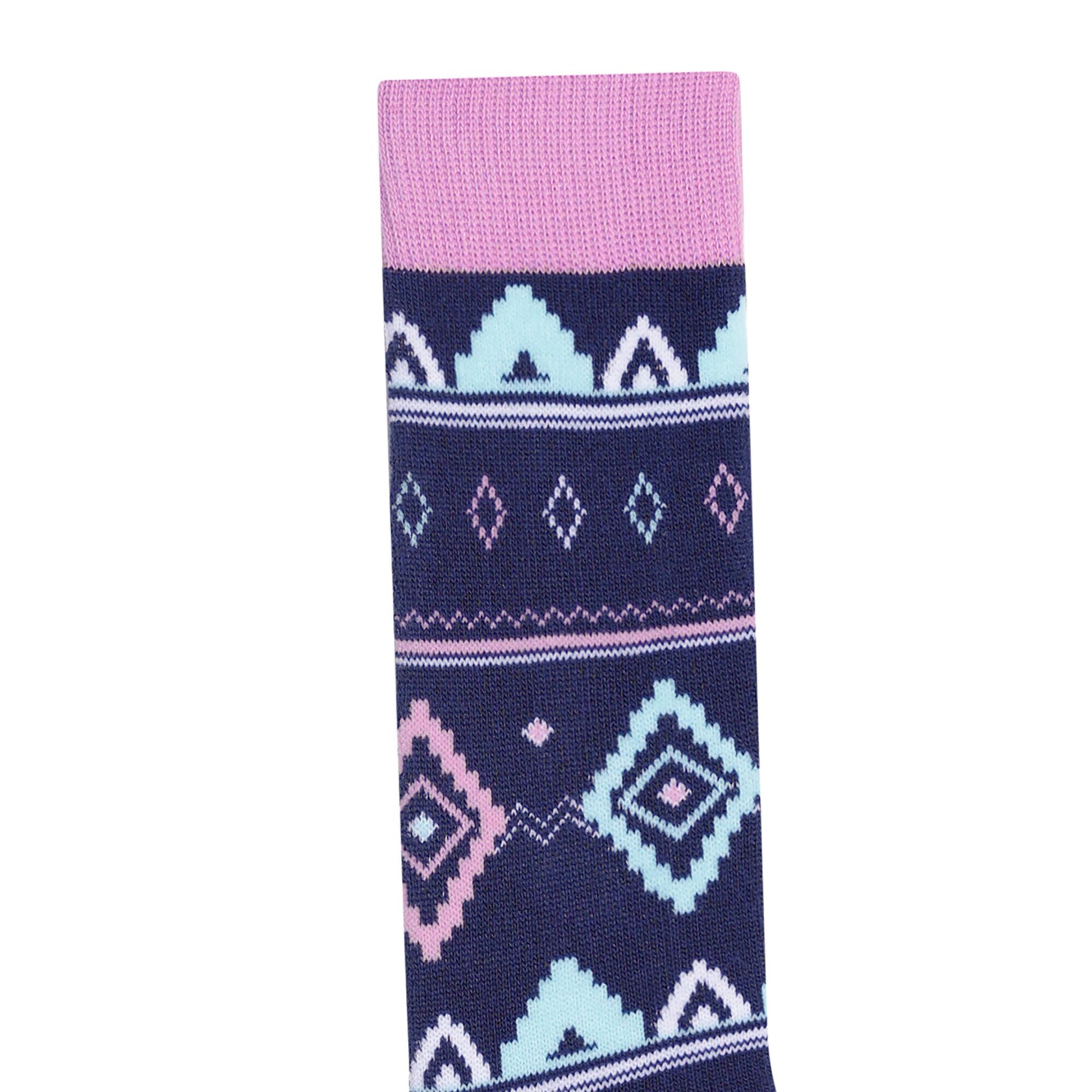 Orchid-Moonlight Denim - Back - Dare 2B Childrens-Kids Fair Isle Seamless Ski Socks
