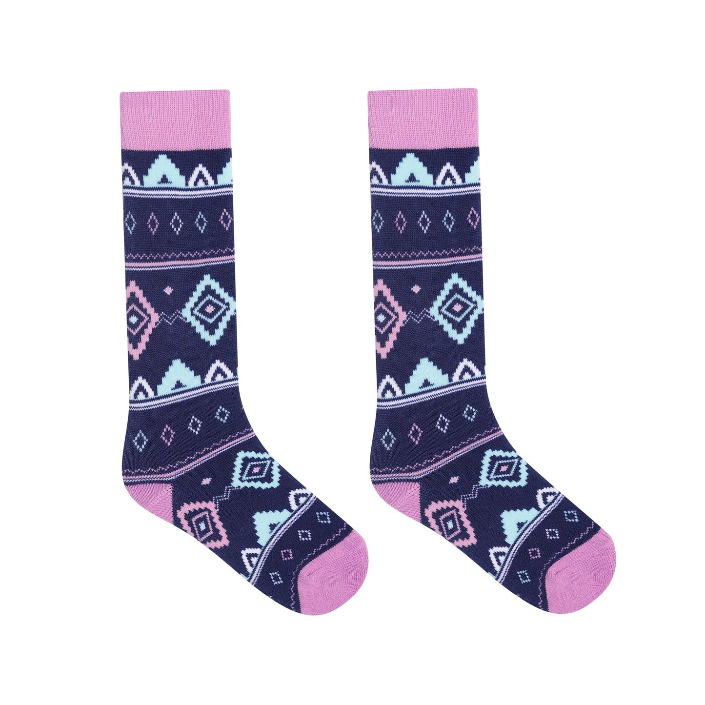 Orchid-Moonlight Denim - Side - Dare 2B Childrens-Kids Fair Isle Seamless Ski Socks