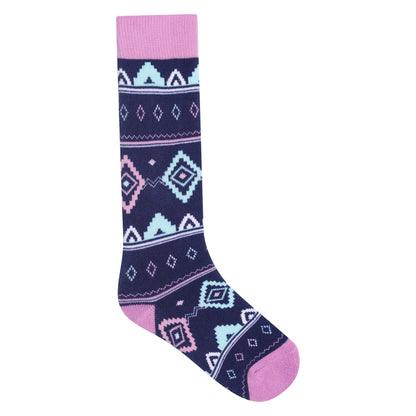 Orchid-Moonlight Denim - Front - Dare 2B Childrens-Kids Fair Isle Seamless Ski Socks