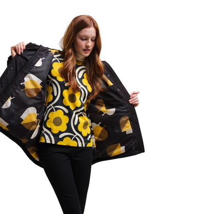 Black-Yellow - Side - Regatta Womens-Ladies Orla Kiely Swing Shadow Elm Waterproof Jacket
