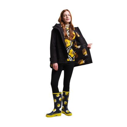 Black-Yellow - Lifestyle - Regatta Womens-Ladies Orla Kiely Swing Shadow Elm Waterproof Jacket