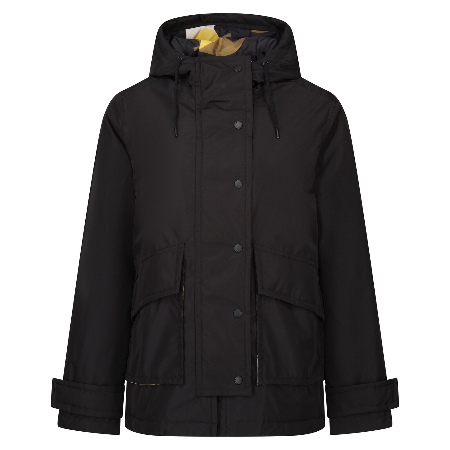 Black-Yellow - Front - Regatta Womens-Ladies Orla Kiely Swing Shadow Elm Waterproof Jacket