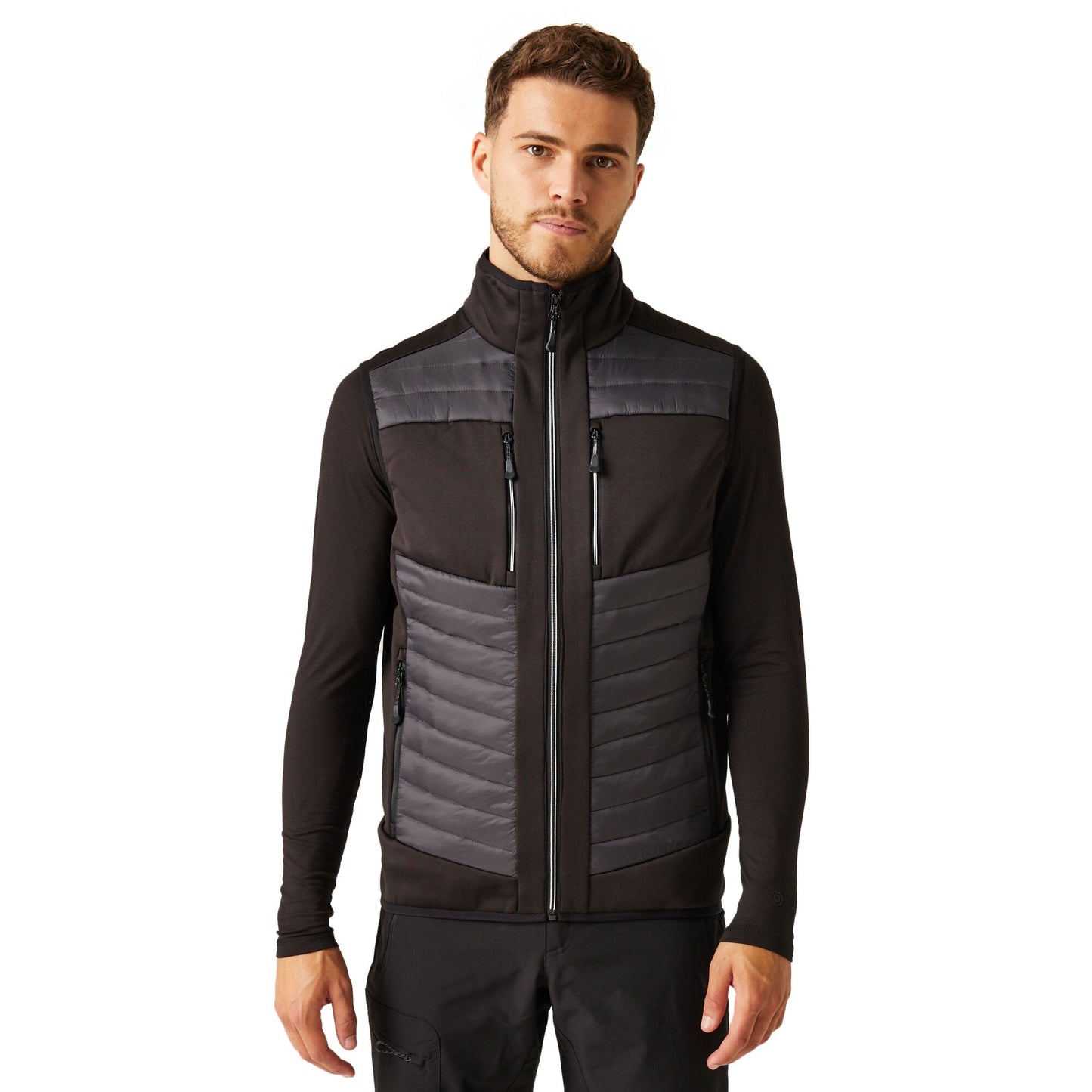 Ash-Black - Side - Regatta Professional Unisex Adult Thermal Hybrid Body Warmer
