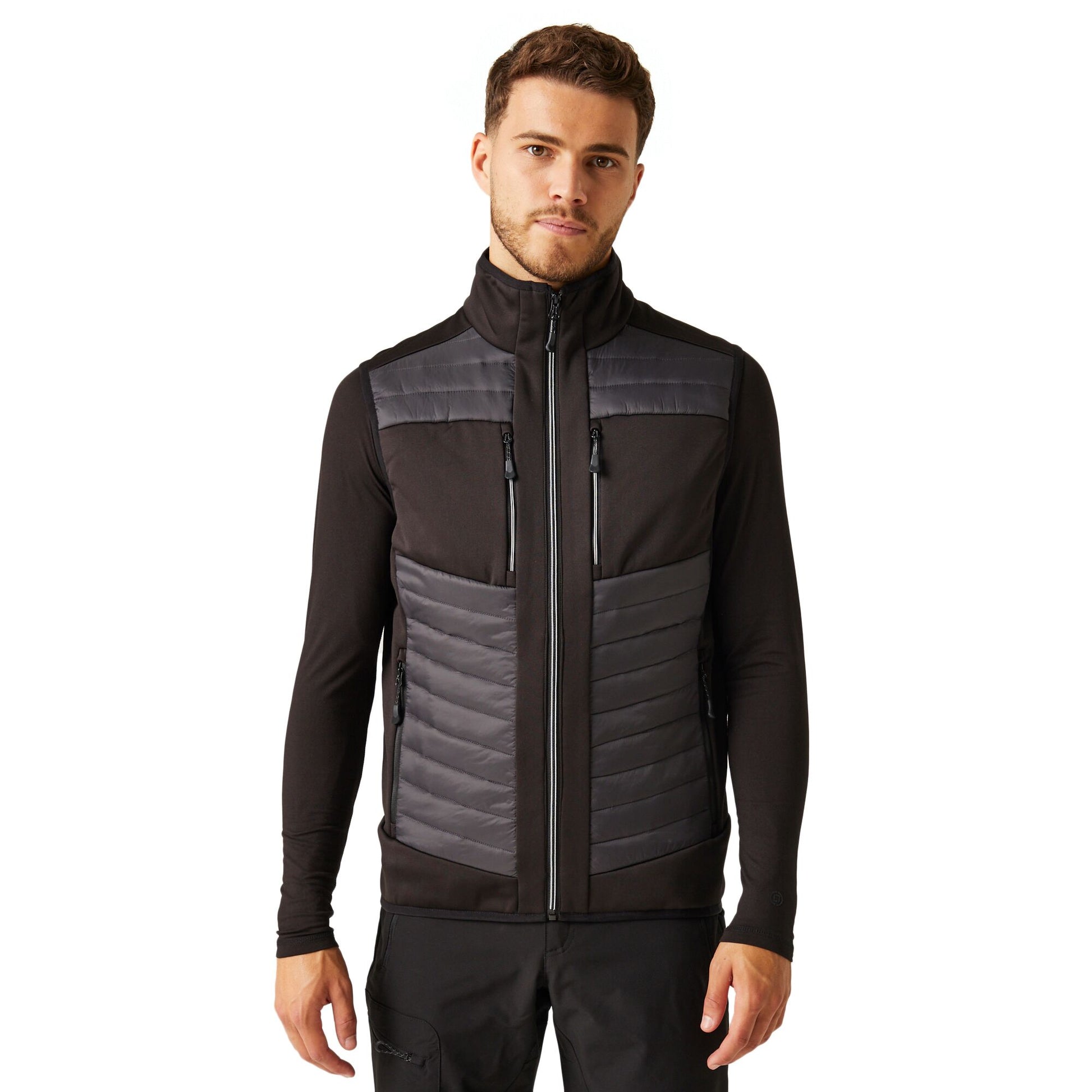 Ash-Black - Side - Regatta Professional Unisex Adult Thermal Hybrid Body Warmer