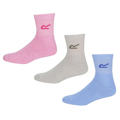Bright Blush Marl - Back - Regatta Great Outdoors Womens-Ladies Marl Effect Socks (3 Pack)