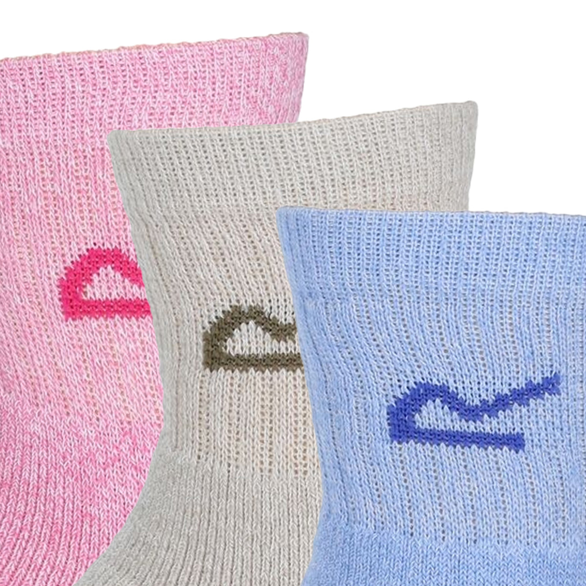 Bright Blush Marl - Side - Regatta Great Outdoors Womens-Ladies Marl Effect Socks (3 Pack)