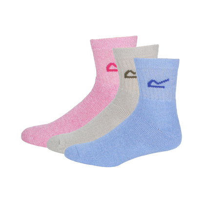 Bright Blush Marl - Front - Regatta Great Outdoors Womens-Ladies Marl Effect Socks (3 Pack)