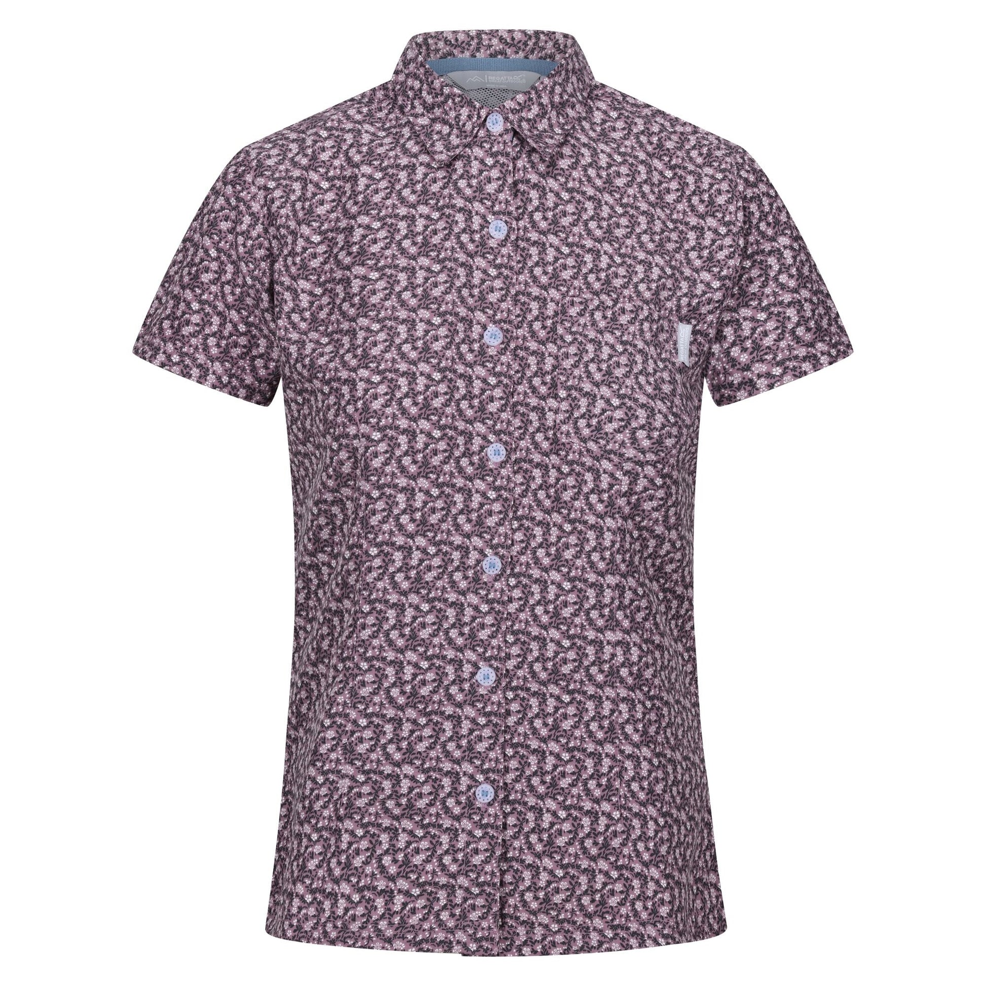 Heather - Front - Regatta Womens-Ladies Mindano VIII Ditsy Print Short-Sleeved Shirt