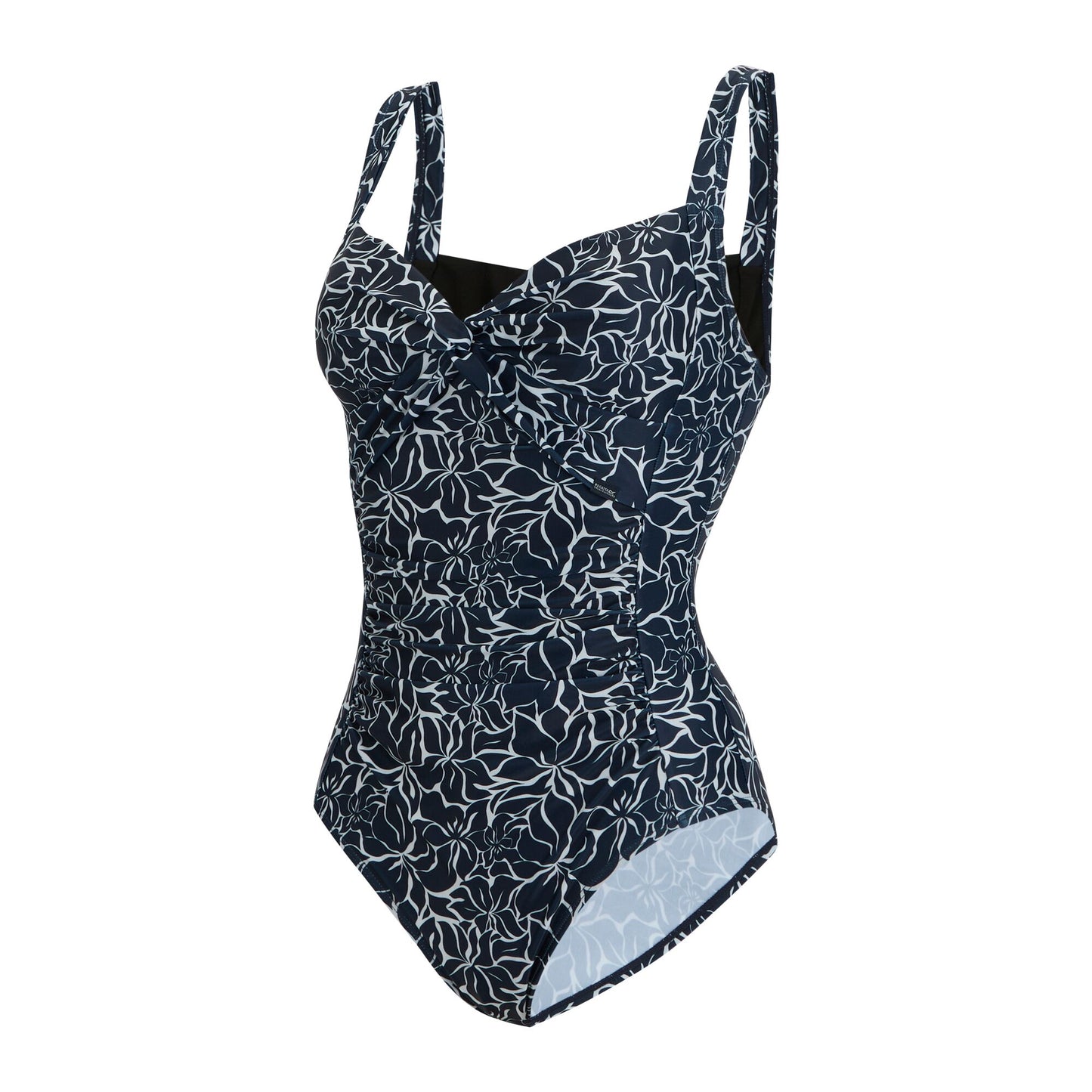 Navy - Side - Regatta Womens-Ladies Sakari Patterned One Piece Swimsuit