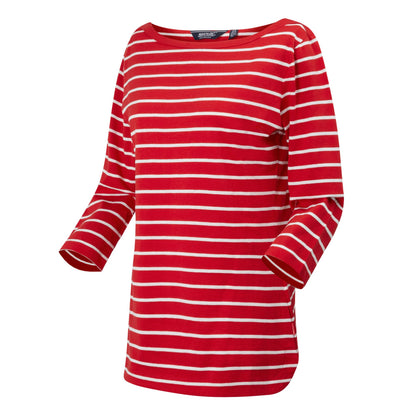 High Risk Red-White - Side - Regatta Womens-Ladies Bayletta 3-4 Sleeve Top