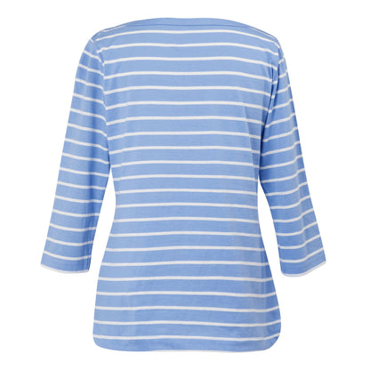 Hydrangea Blue-White - Back - Regatta Womens-Ladies Bayletta 3-4 Sleeve Top
