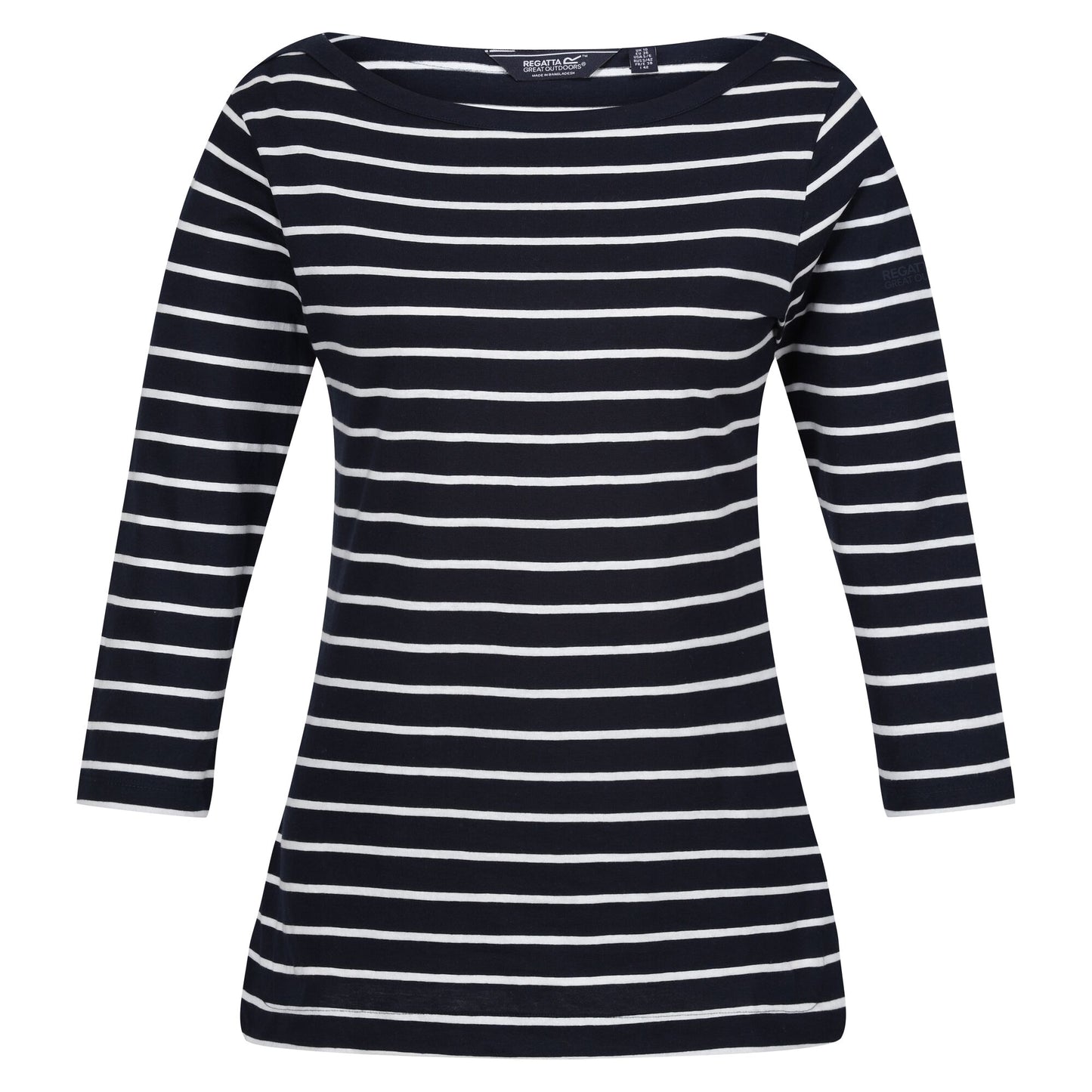 Navy-White - Front - Regatta Womens-Ladies Bayletta 3-4 Sleeve Top