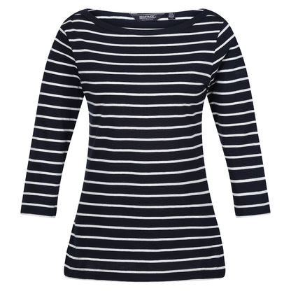 Navy-White - Front - Regatta Womens-Ladies Bayletta 3-4 Sleeve Top