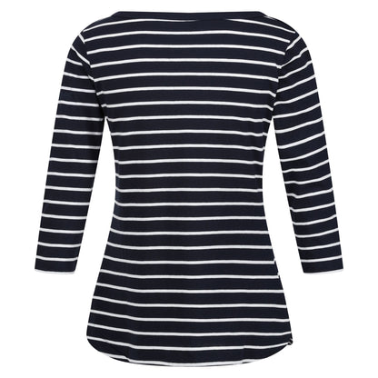 Navy-White - Back - Regatta Womens-Ladies Bayletta 3-4 Sleeve Top