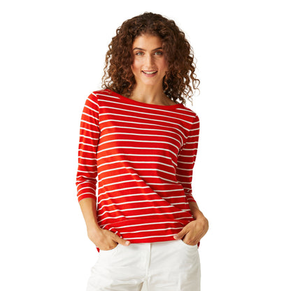 High Risk Red-White - Lifestyle - Regatta Womens-Ladies Bayletta 3-4 Sleeve Top