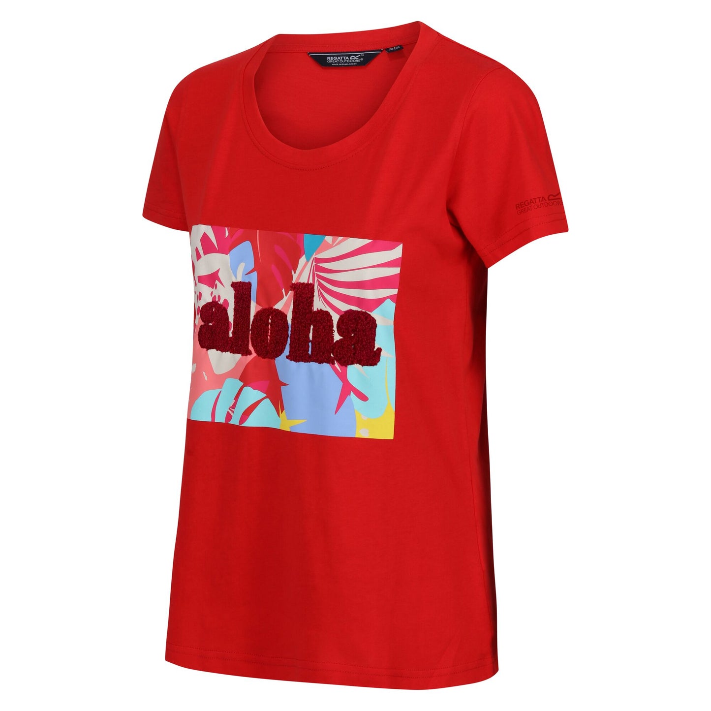 High Risk Red - Side - Regatta Womens-Ladies Filandra VIII Tropical Leaves T-Shirt